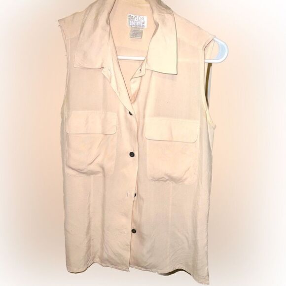 MODA INTL silk sleeveless top, pale pink, perfect under blazer! - Picture 3 of 4